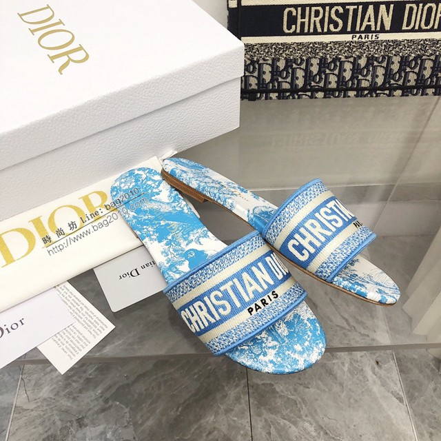 Dior迪奧2022早春新款提花刺繡涼拖鞋 dx2740